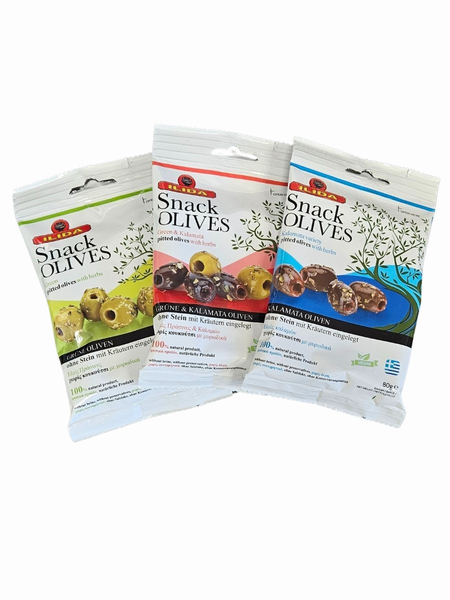 Marinované řecké olivy bez pecek – výhodný set