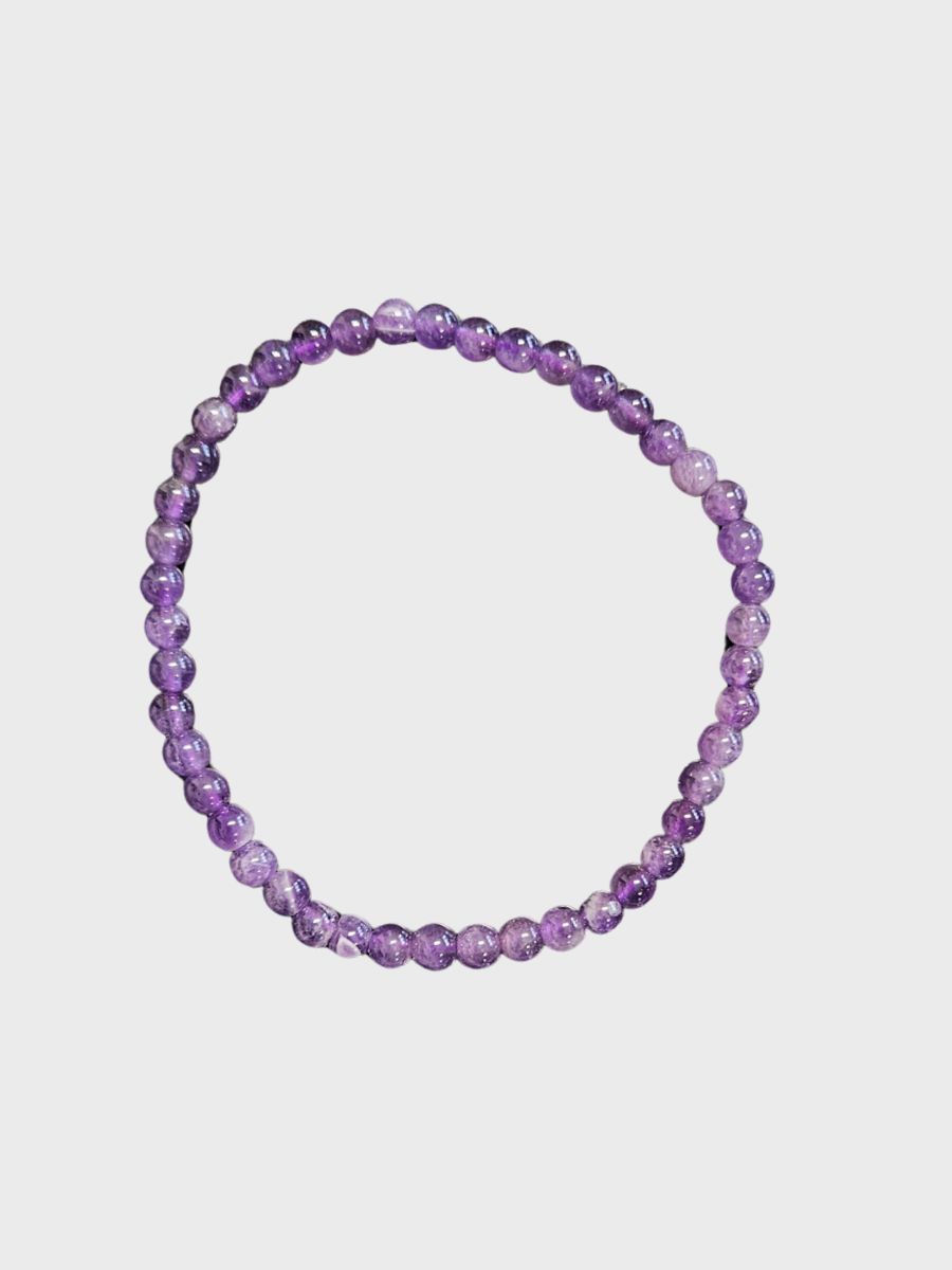 Náramek minerální ametyst – kuličky 4 mm